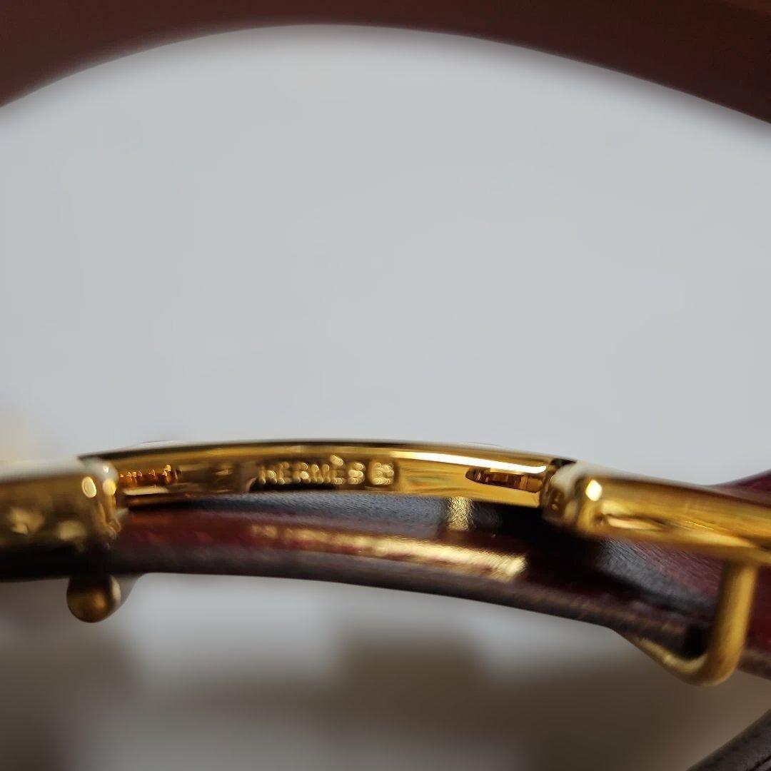 ❤エルメス　H型ゴールドバックル　 リバーシブルベルト75美品❤