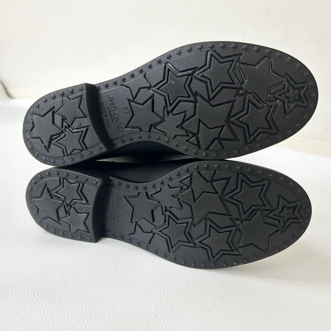 JIMMY CHOO ジミーチュウ レインブーツ スタースタッズブラック 37