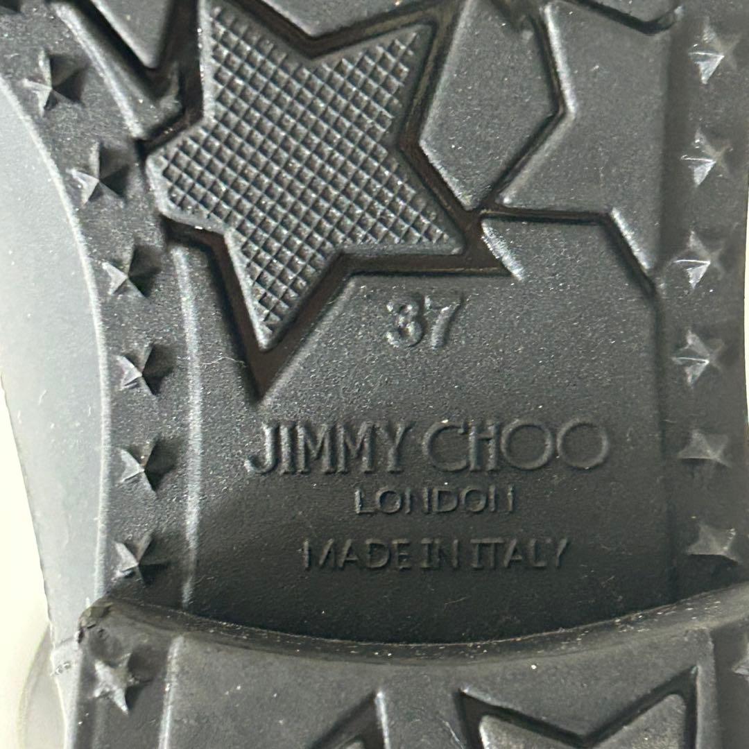 JIMMY CHOO ジミーチュウ レインブーツ スタースタッズブラック 37