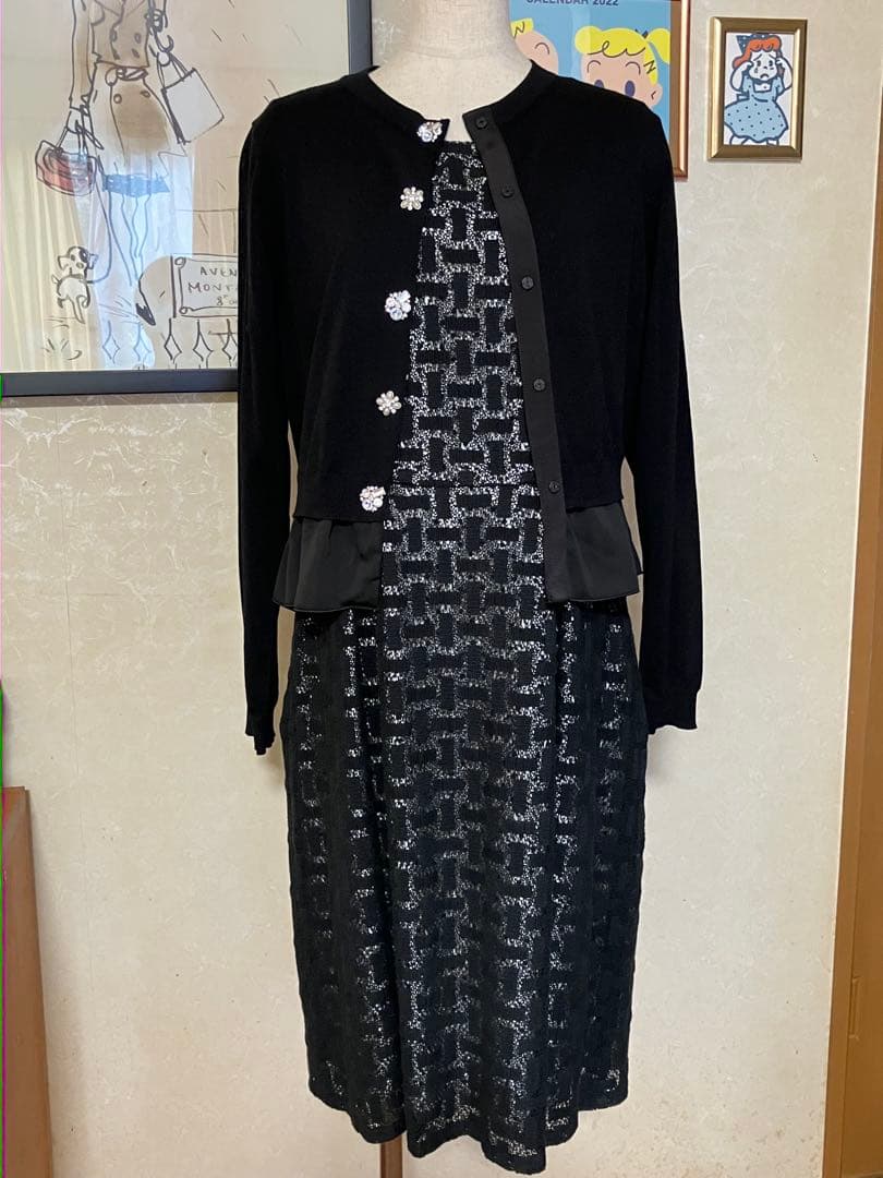 お呼ばれ⭐︎misticoワンピース DoCLASSE カーディガン未使用⭐︎Lサイ