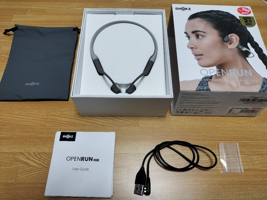 Shokz OpenRun 骨伝導イヤホン ブルートゥース5.1 ルナグレイ