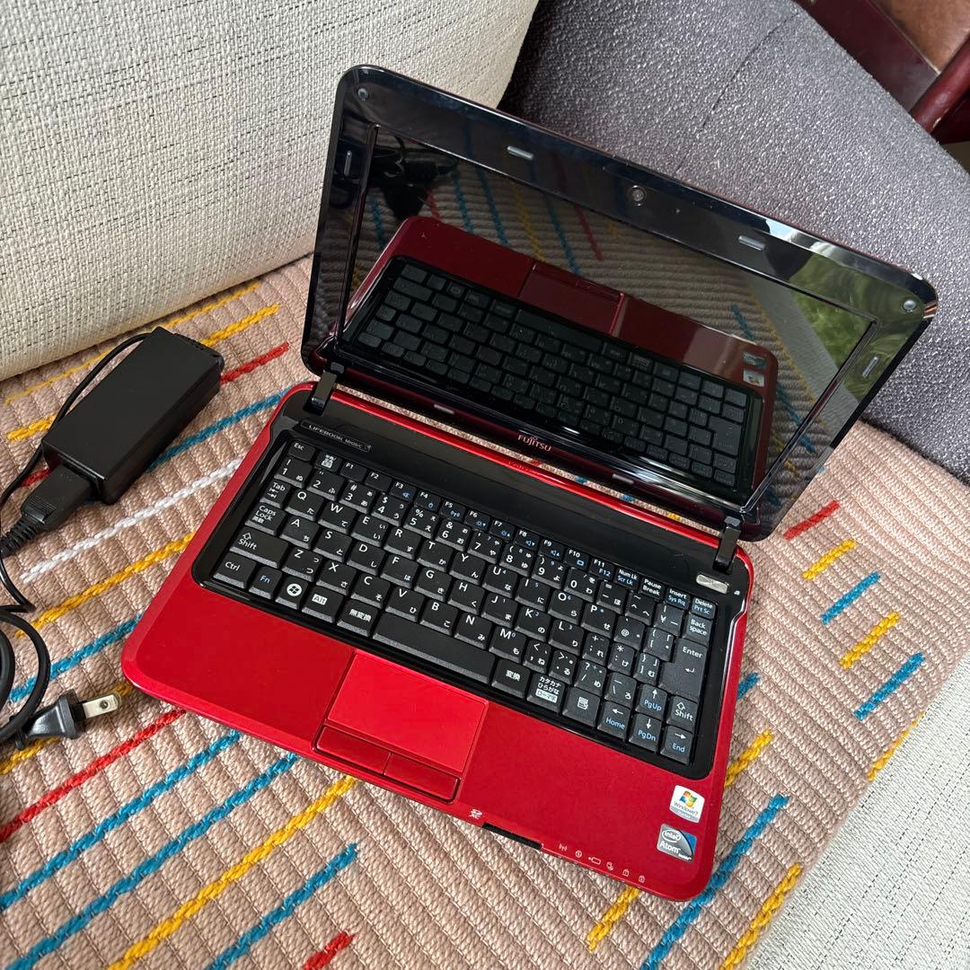 【動作確認済】富士通 ノートPC レッド Windows 7