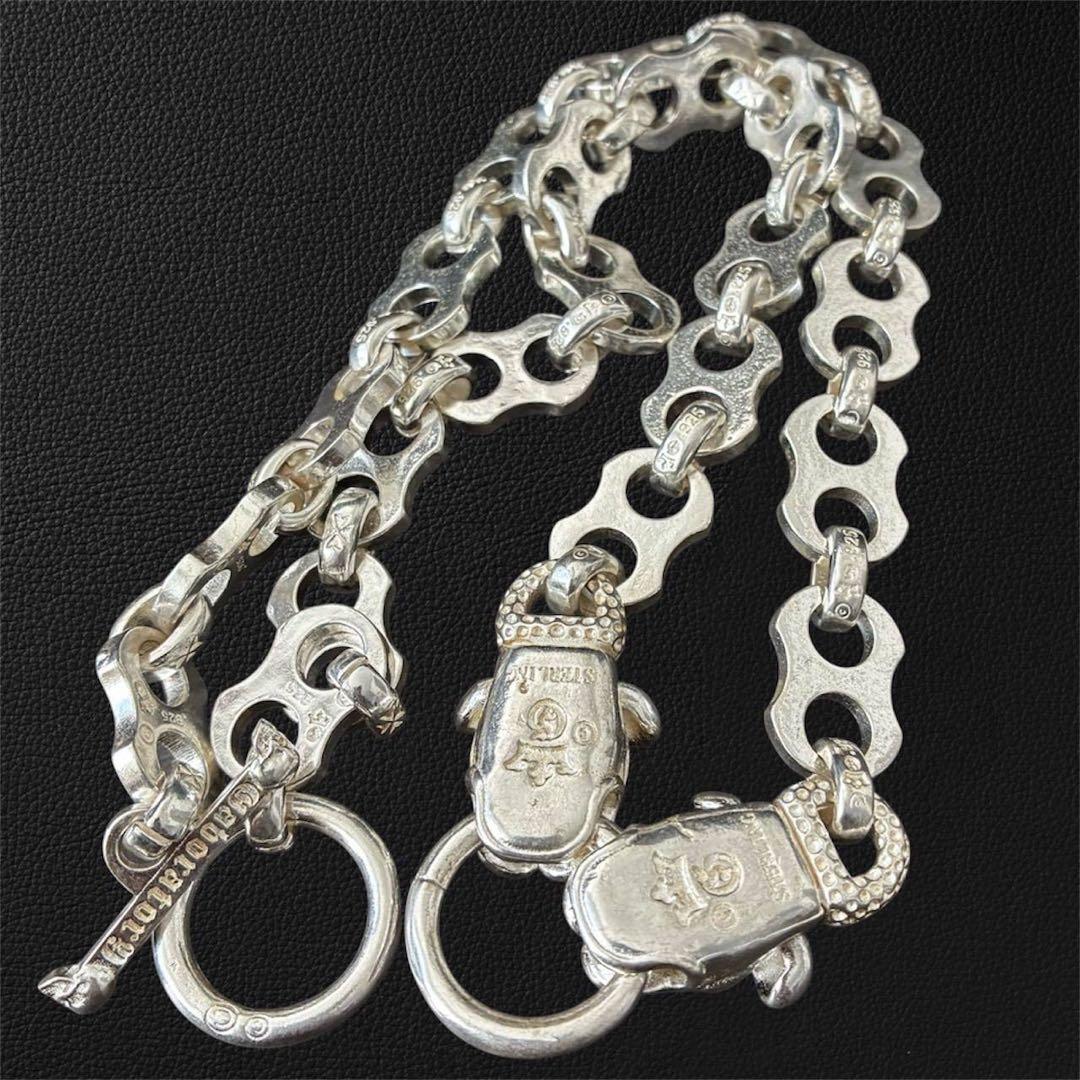 S925刻印 ヴィンテージチェーン ピットブル彫刻 ネックレス 重厚感 犬 人気