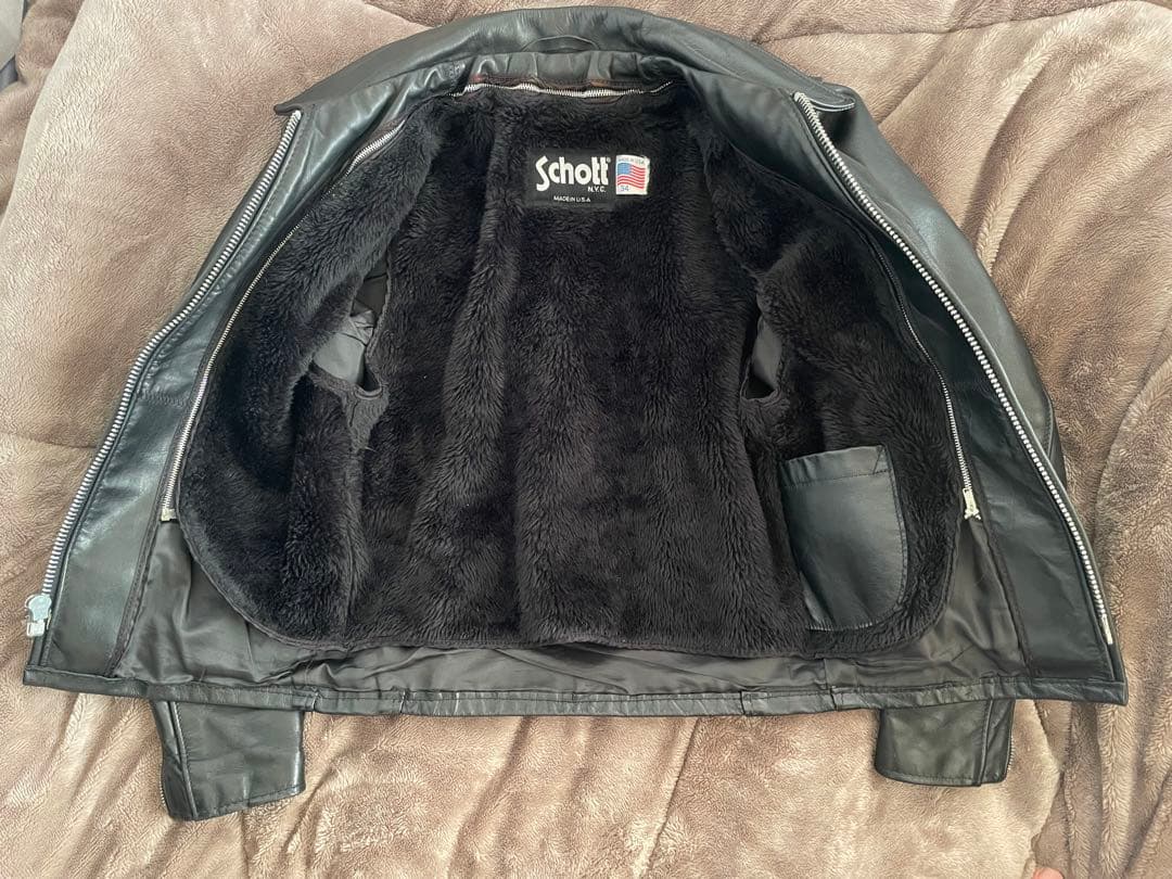 【Schott】643Eレザージャケット 34サイズ 黒