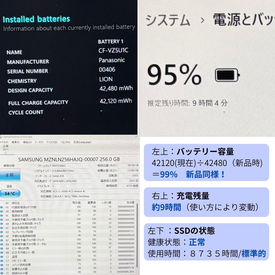 パナソニック/ノートPC/レッツノート/Win11/i5 8世代/DVD/SSD