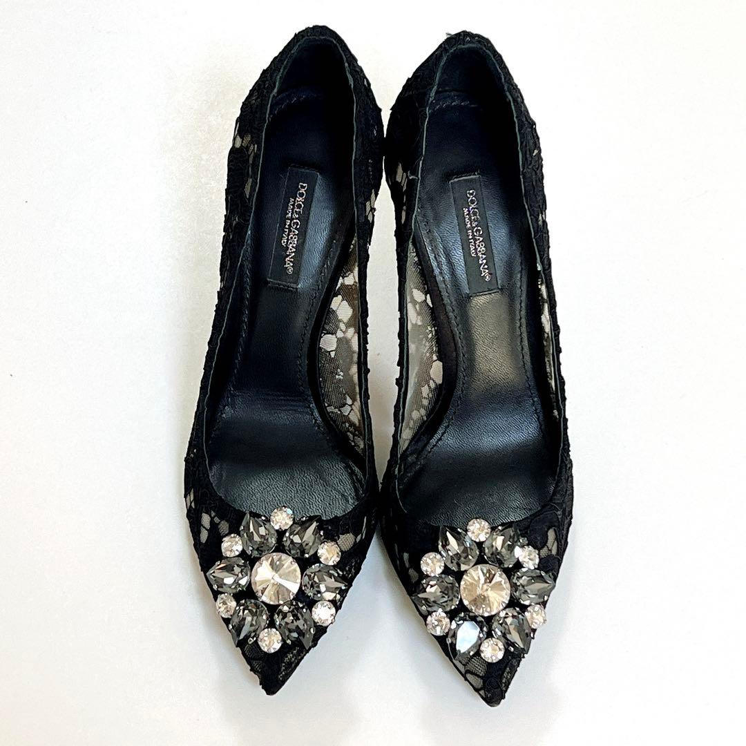 【ちいちゃん】DOLCE&GABBANA パンプス 35 1/2レース 黒