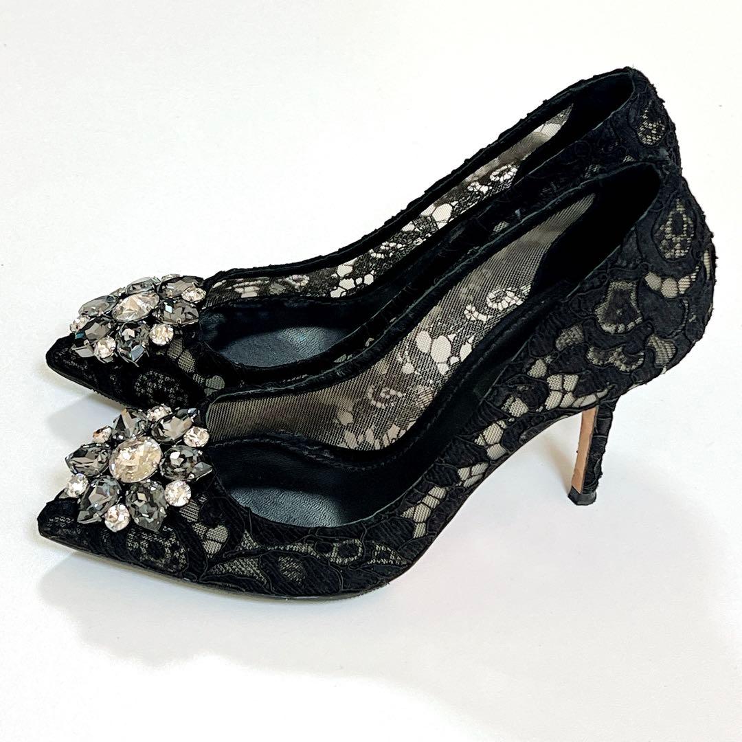 【ちいちゃん】DOLCE&GABBANA パンプス 35 1/2レース 黒