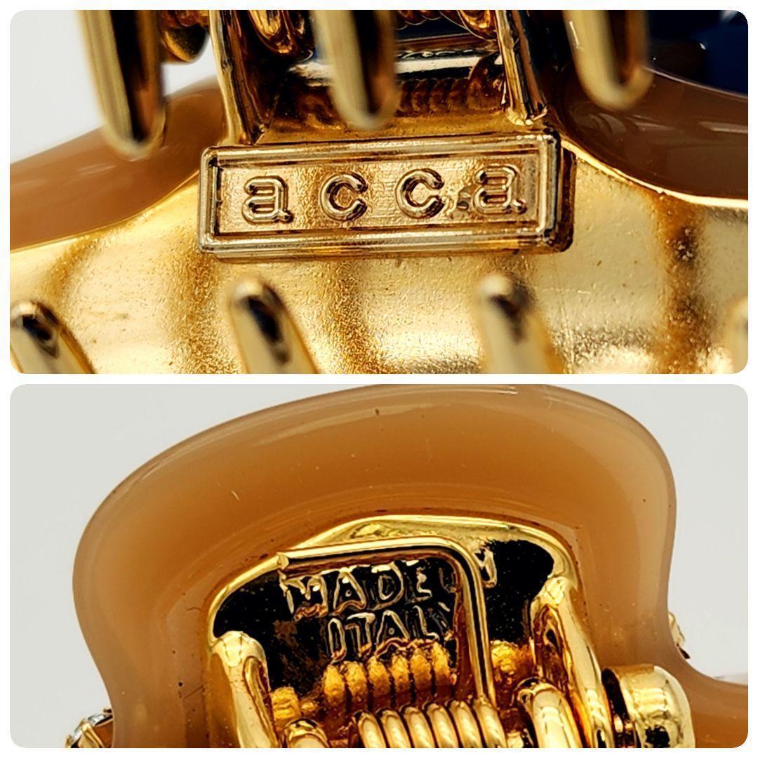 ☆acca☆ ヘアクリップ ラインストーン ピンクベージュ ゴールド.