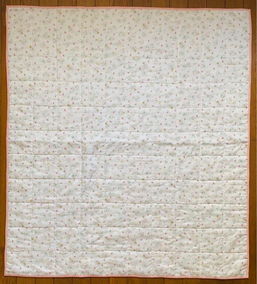 パッチワークキルト　フィードサックのログキャビンキルト