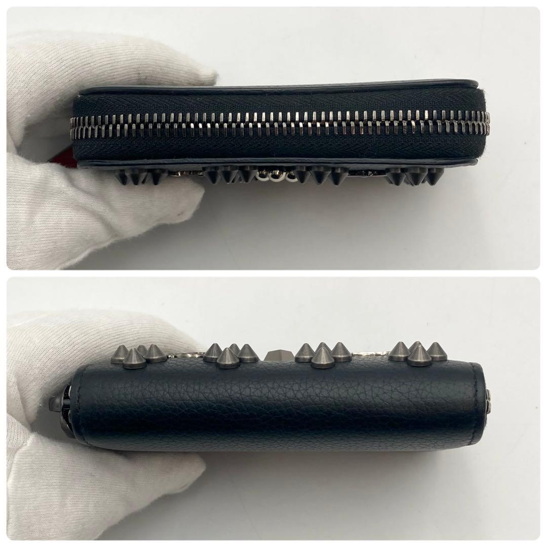 とーた✨ ルブタン パネトーネ ミニ財布 ケース 黒×赤 スタッズ