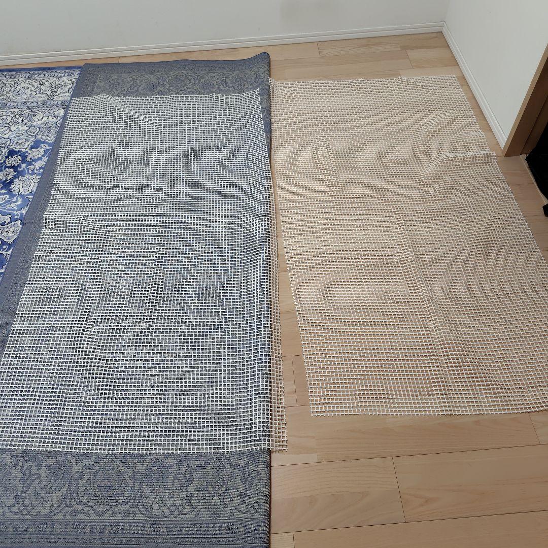 サヤンサヤン　ラグ　カーペット　絨毯　ブルー　ロイヤルパレス　3畳　滑り止め付き