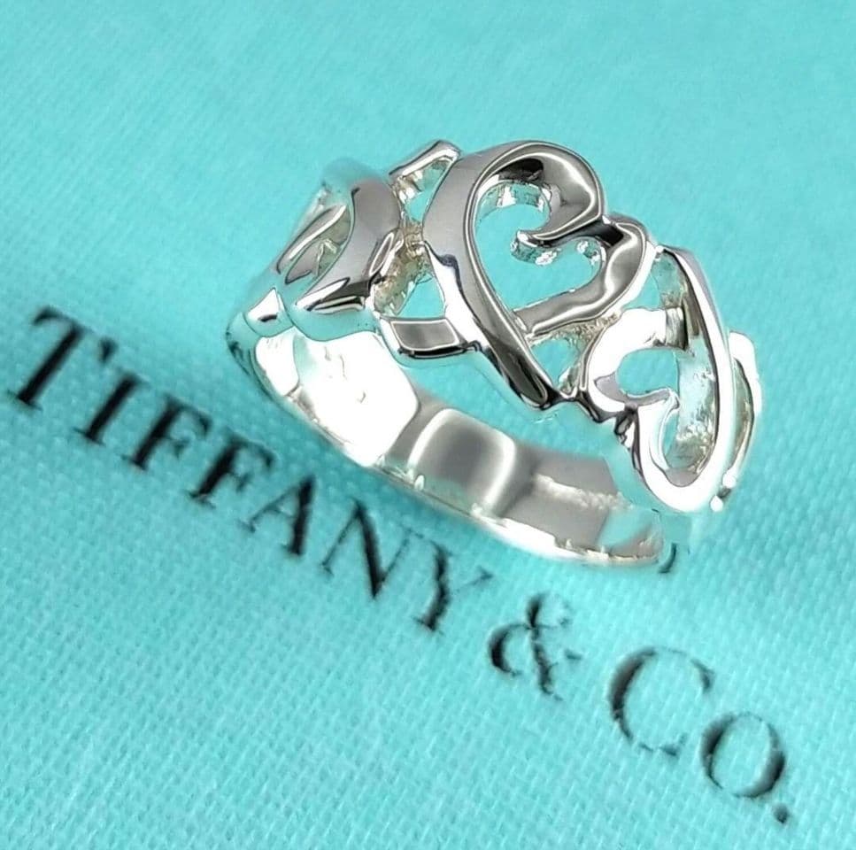 ◆SALE◆【ティファニー】ラビングハート　トリプル　リング　９号　2023