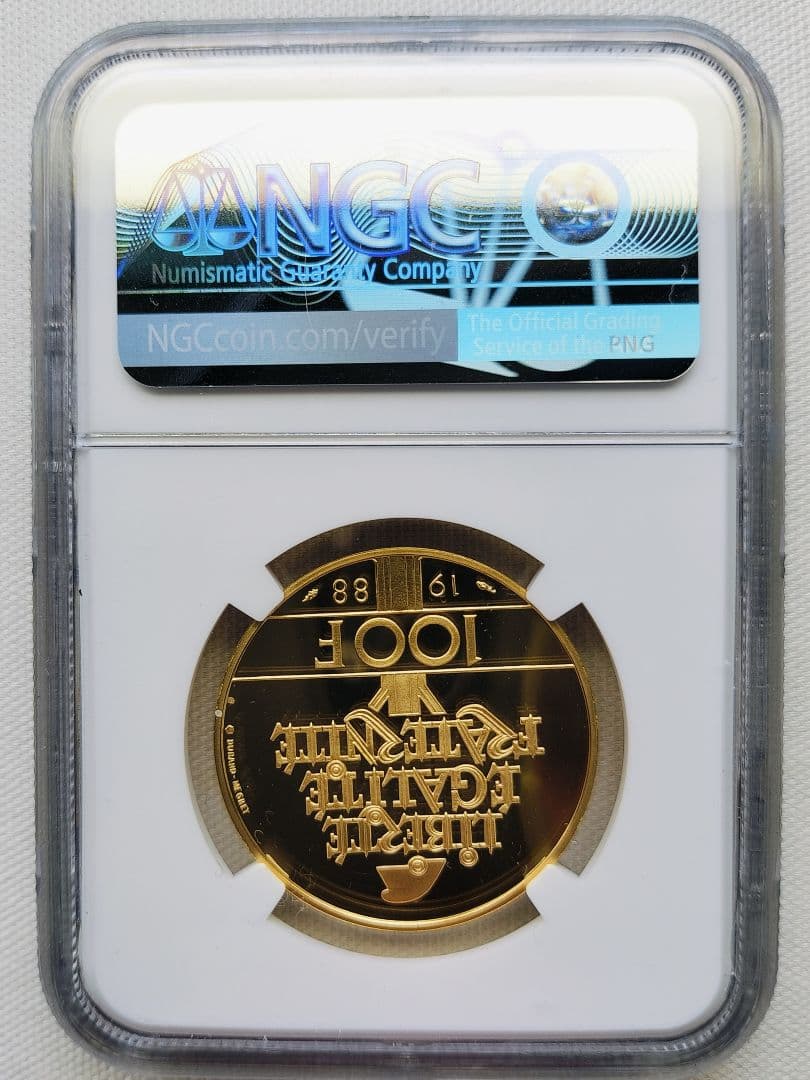 フランス 100フラン金貨 1988年 プルーフ【NGC PF 69 U.C】