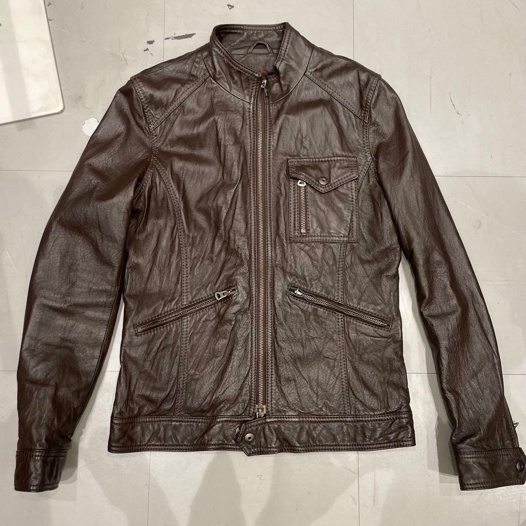 00s archive leatherjaket 細身 ギミック ダークウェア
