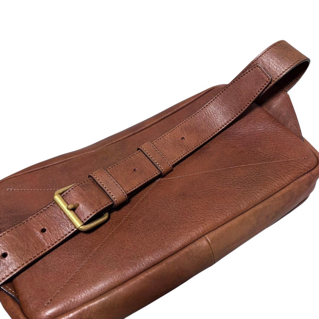 【極美品】土屋鞄 ビークル トリジップ ボディバッグ ブラウン メンズ