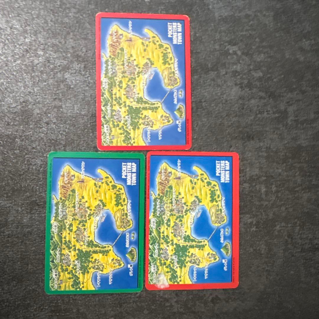 ポケモン カード 3枚セット 赤 緑 青 タウンマップNo.00