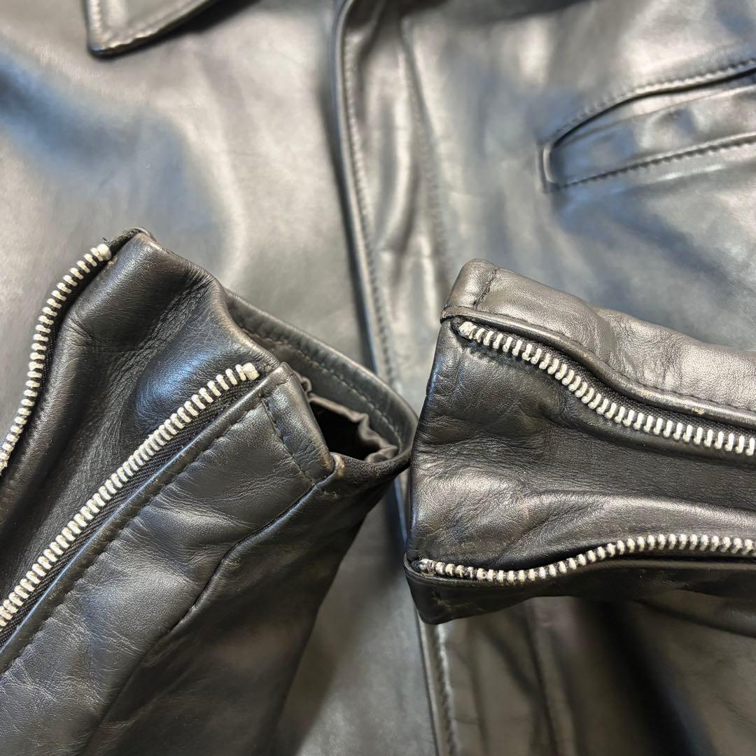 奇跡の42size✨ schott ショット トラッカージャケット 襟付き 黒