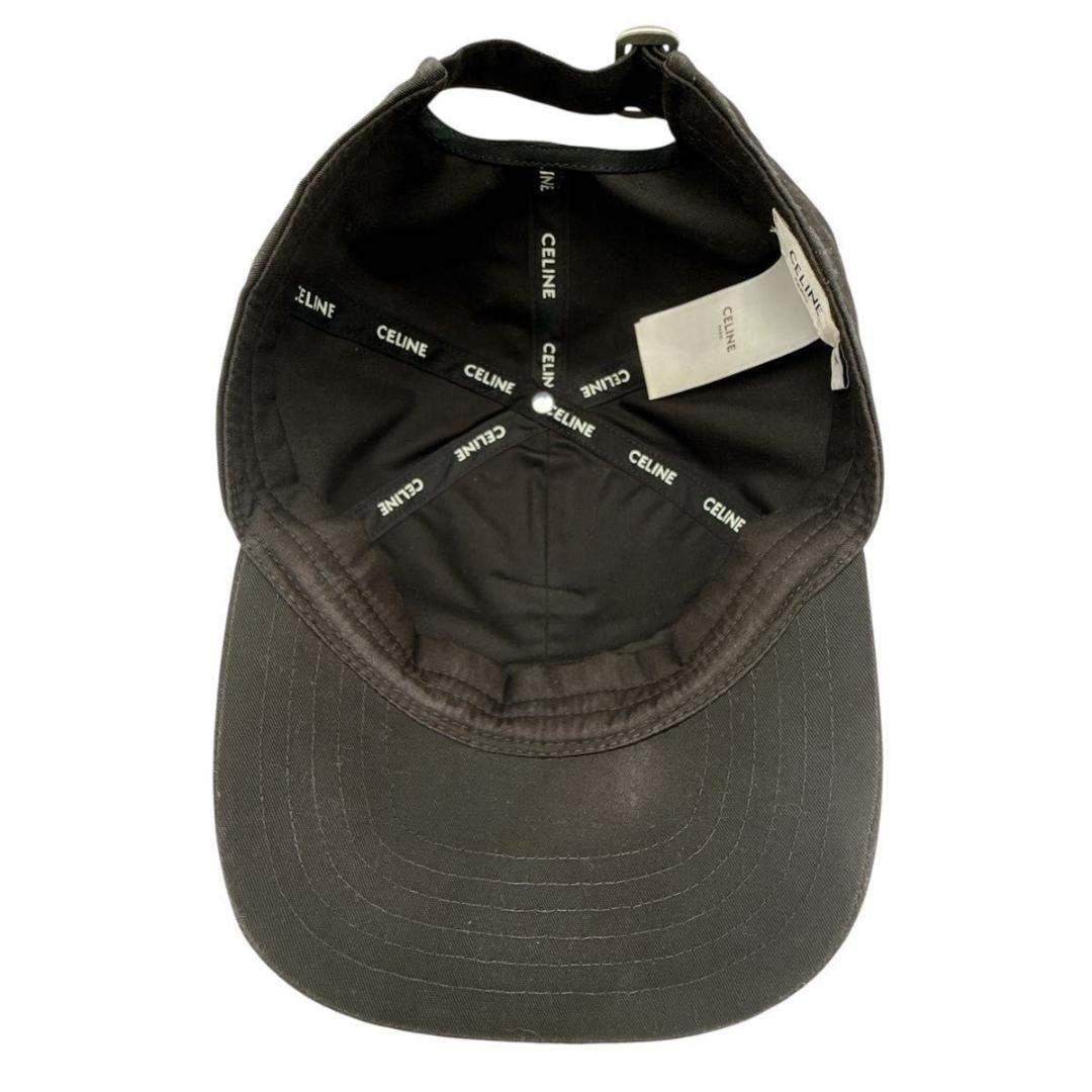 CELINE セリーヌ ベースボール キャップ ブラック ロゴ 刺繍 帽子 黒
