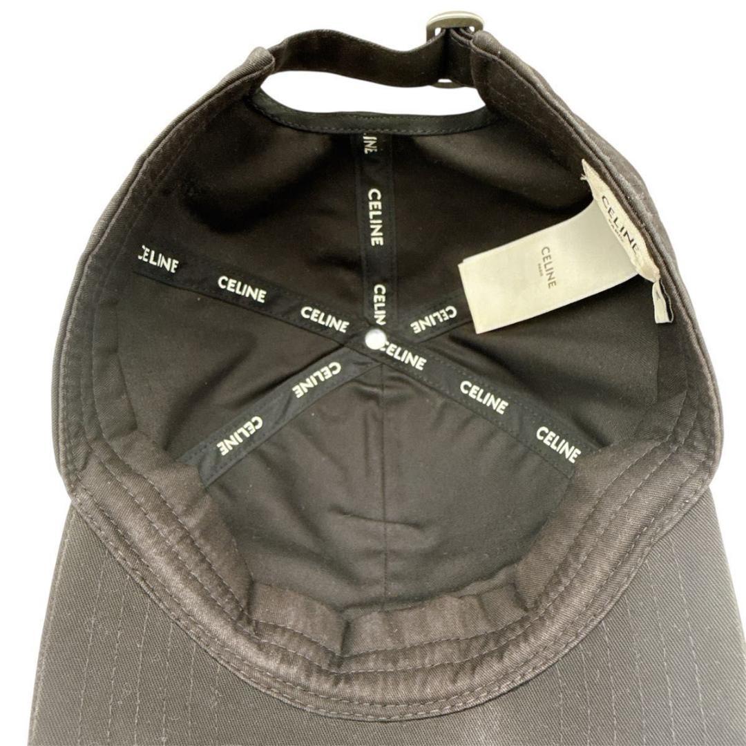 CELINE セリーヌ ベースボール キャップ ブラック ロゴ 刺繍 帽子 黒