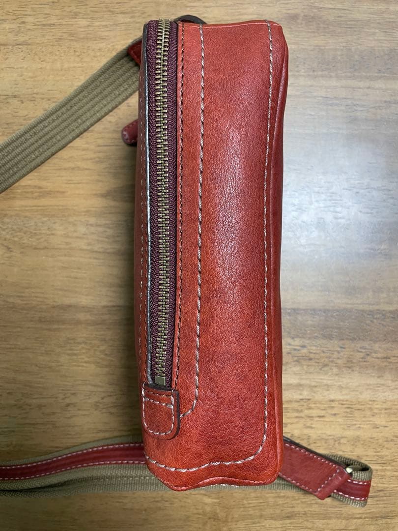 土屋鞄製作所　トーンオイルヌメ　ボディバッグ　レッドブラウン　限定色