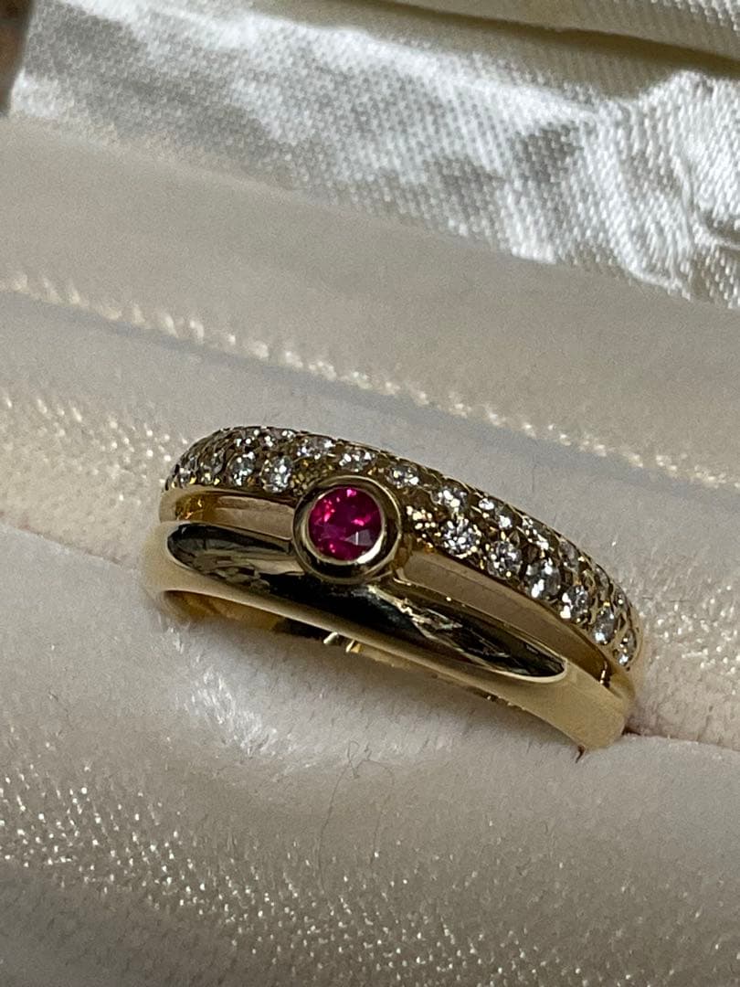 k18ミキモト・ルビーダイヤモンドリング