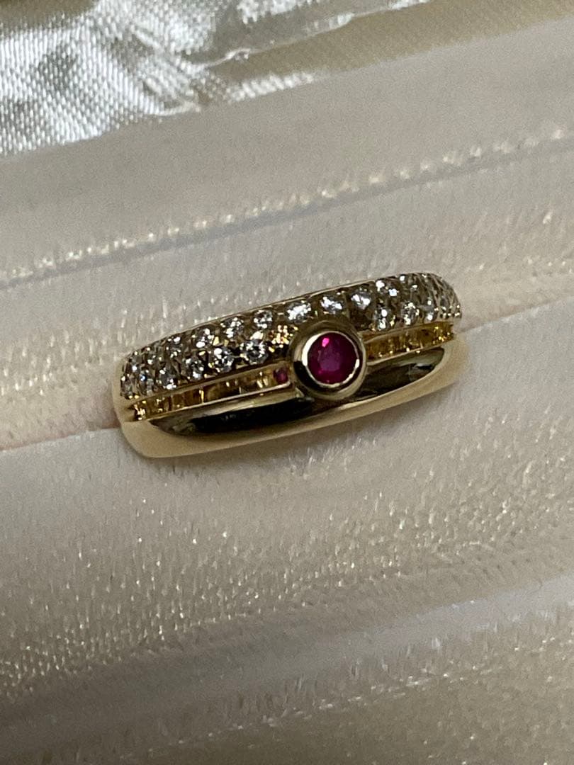 k18ミキモト・ルビーダイヤモンドリング