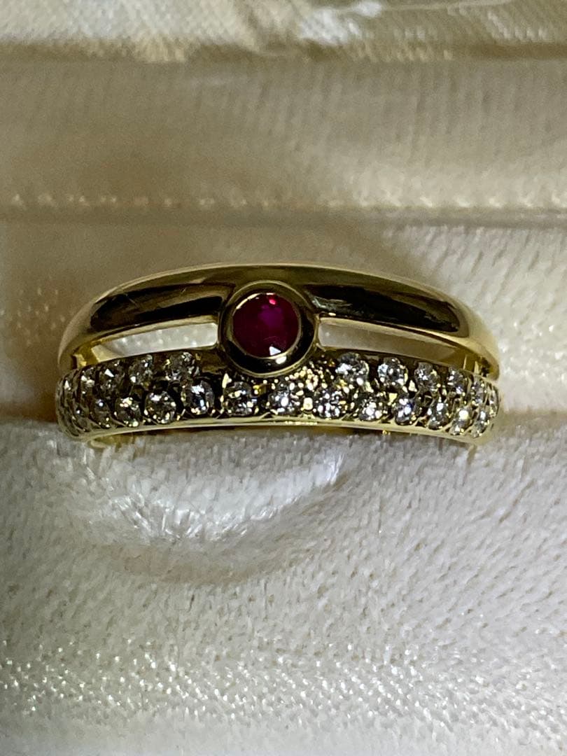 k18ミキモト・ルビーダイヤモンドリング