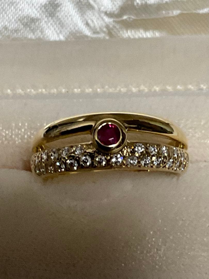 k18ミキモト・ルビーダイヤモンドリング