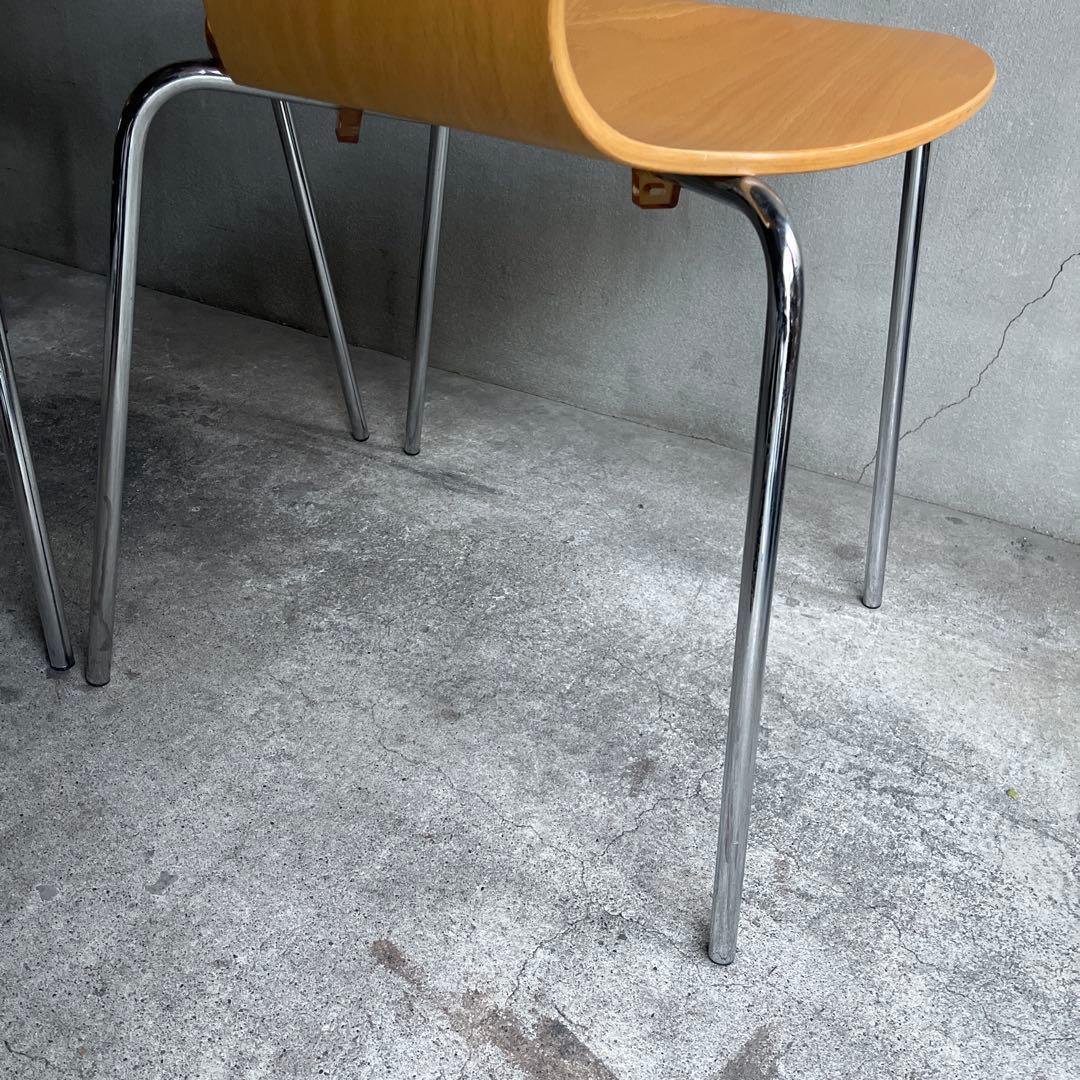 木製 スタッキングチェア 2脚セット