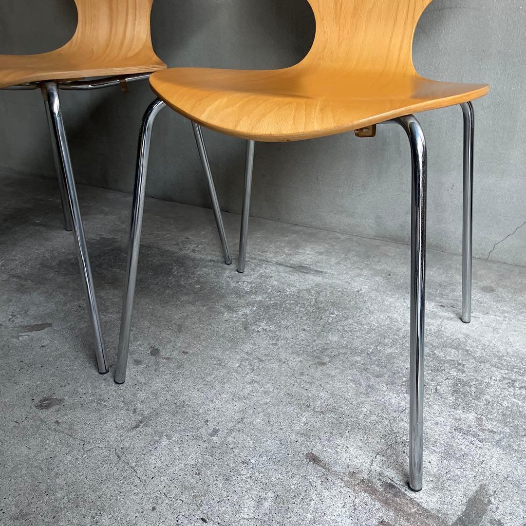 木製 スタッキングチェア 2脚セット