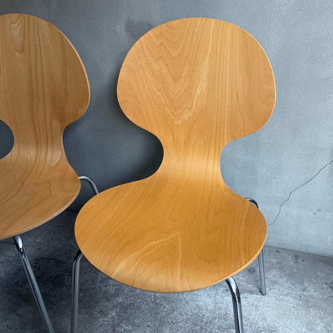 木製 スタッキングチェア 2脚セット