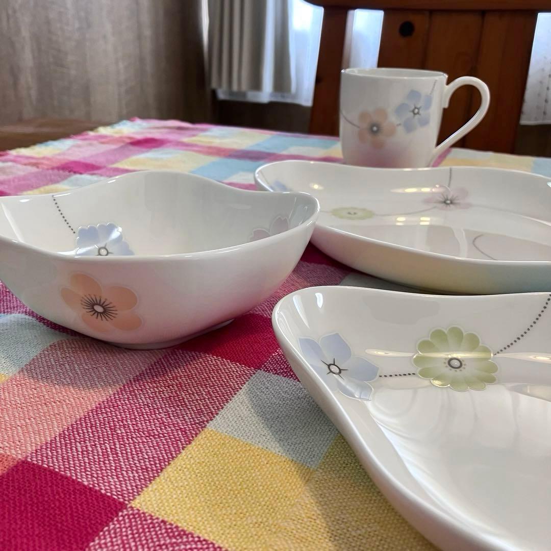 ノリタケ ボーンチャイナ／オーバル 菱形 プレート ボウル マグカップ