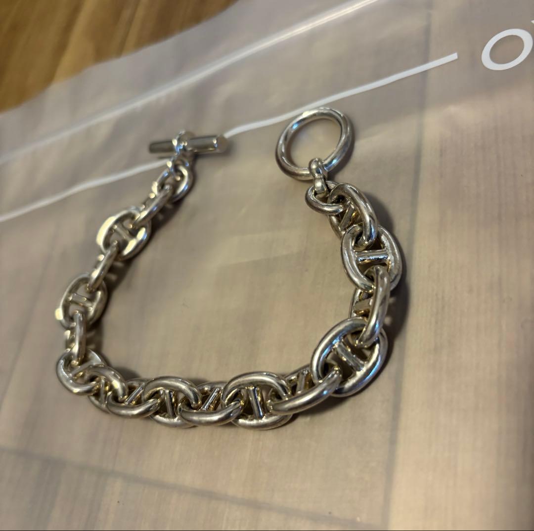 極美品　OVY Silver Anchor Chain Bracelet M