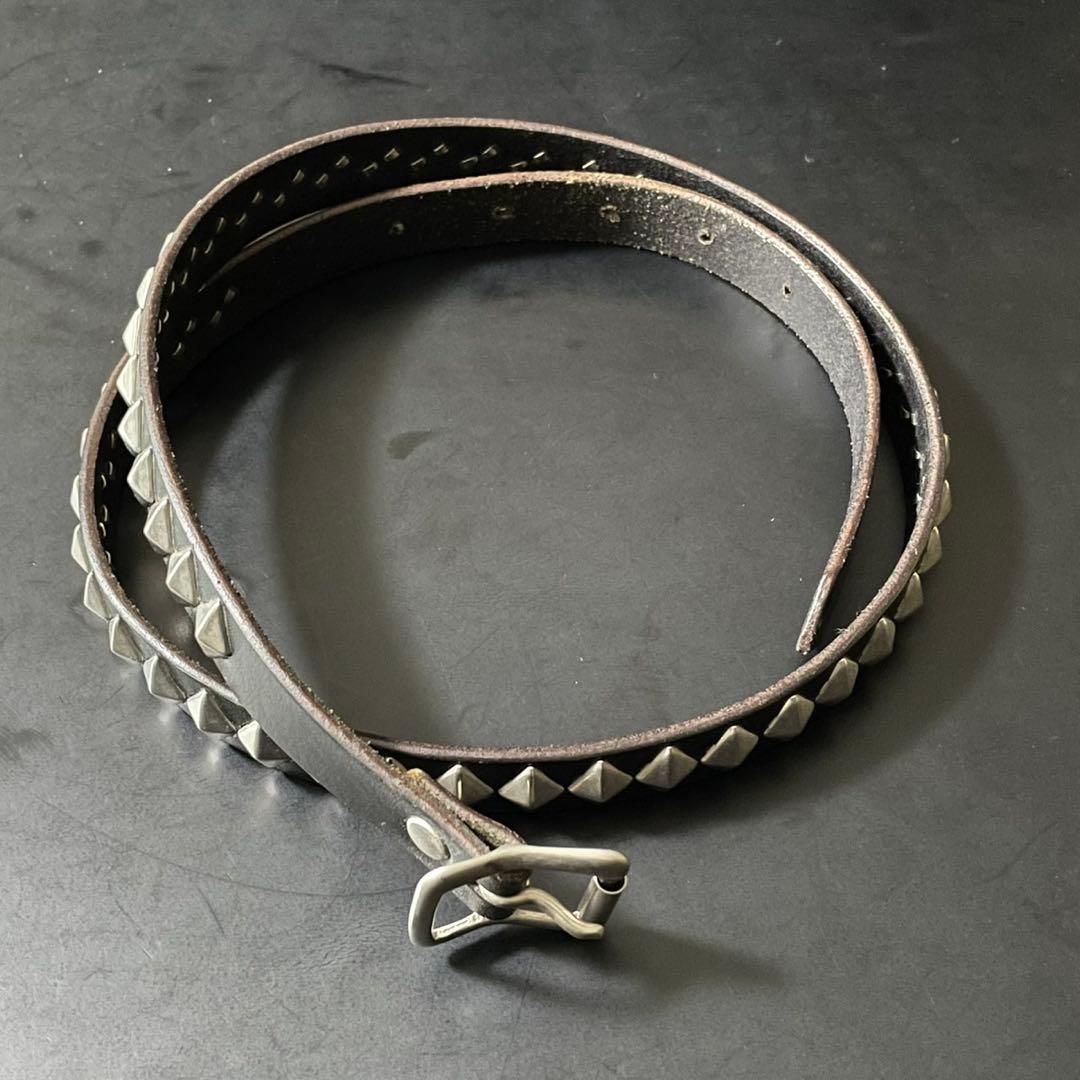 UNDERCOVER ナロースタッズレザーベルト 黒