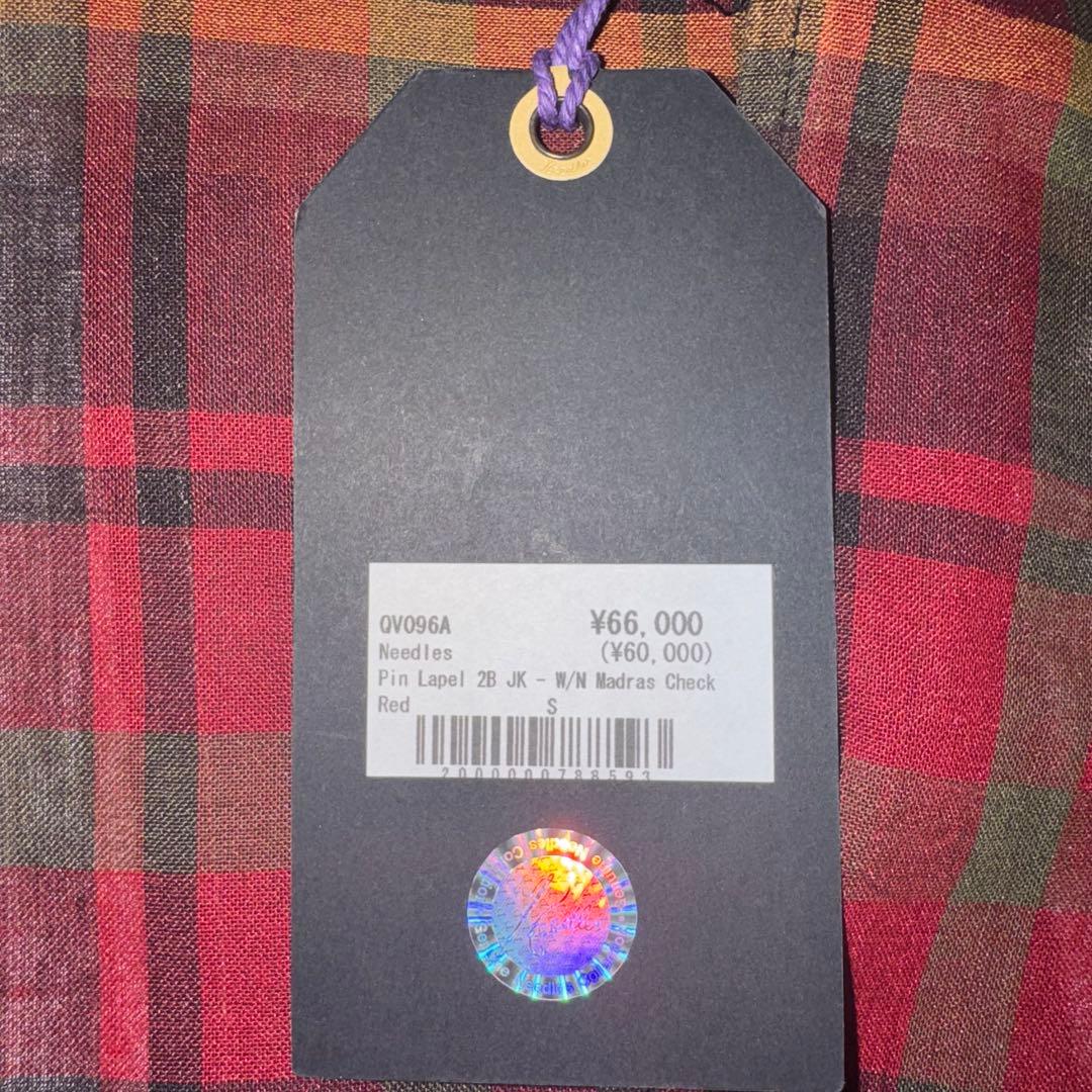 needles W/N MADRAS CHECK 赤　セットアップ　上下セット