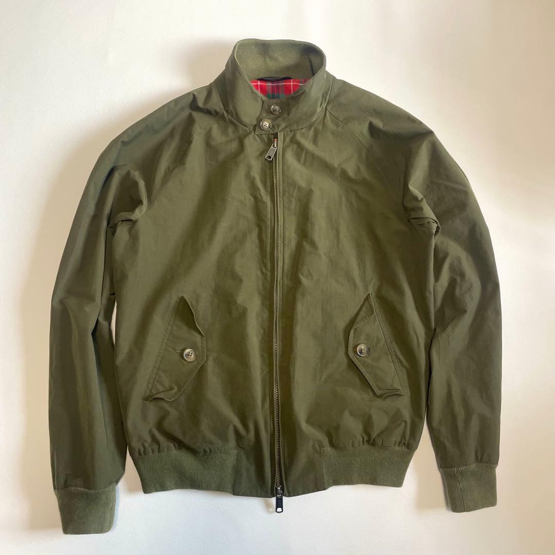 美品【バラクータ】スイングトップ ジャケット カーキ チェック 赤 38