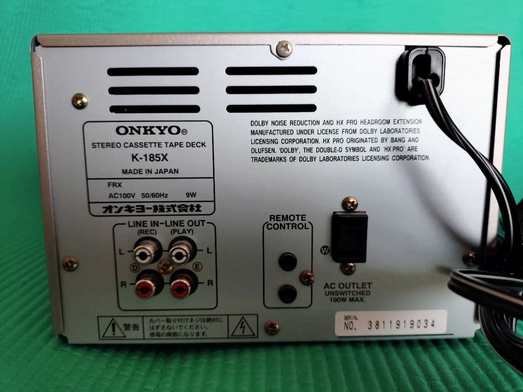ONKYO INTEC K-185X ステレオカセットデッキ 取扱説明書付き
