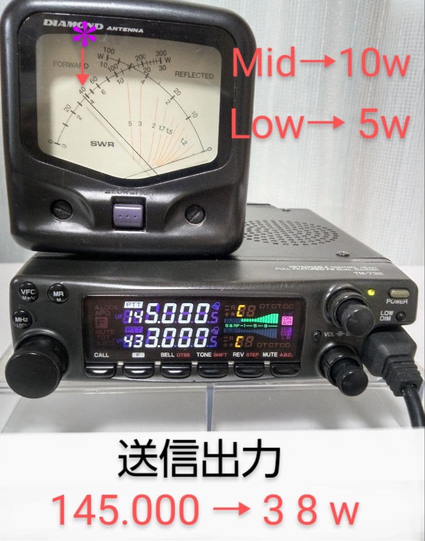 ケンウッド製　TM-732S 145/430 ハイパワー(50/35)　中古品