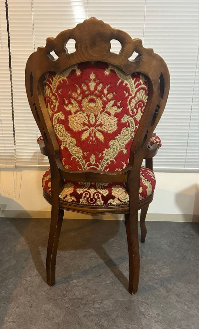 ※送料無料 アンティークチェア ロココ調 ヴィンテージ椅子イス 金華山張