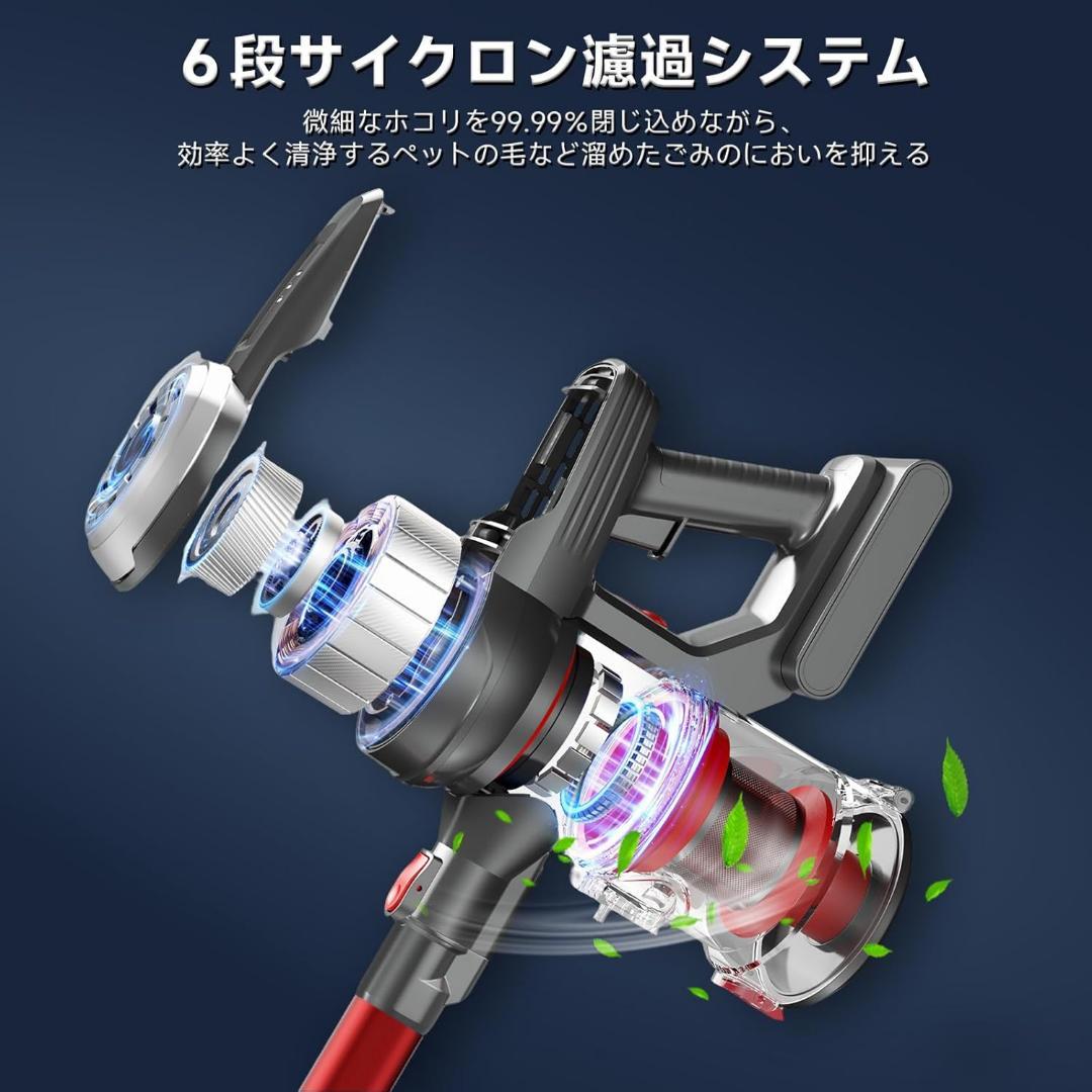 掃除機⭐️コードレス 超軽量自走式設計 グリーンLEDライト搭載 50000Pa