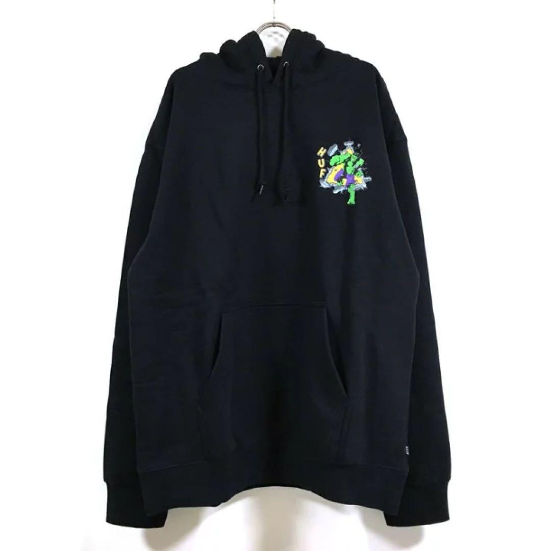 新品 HUF × MARVEL コラボ パーカー メンズ ブラック L