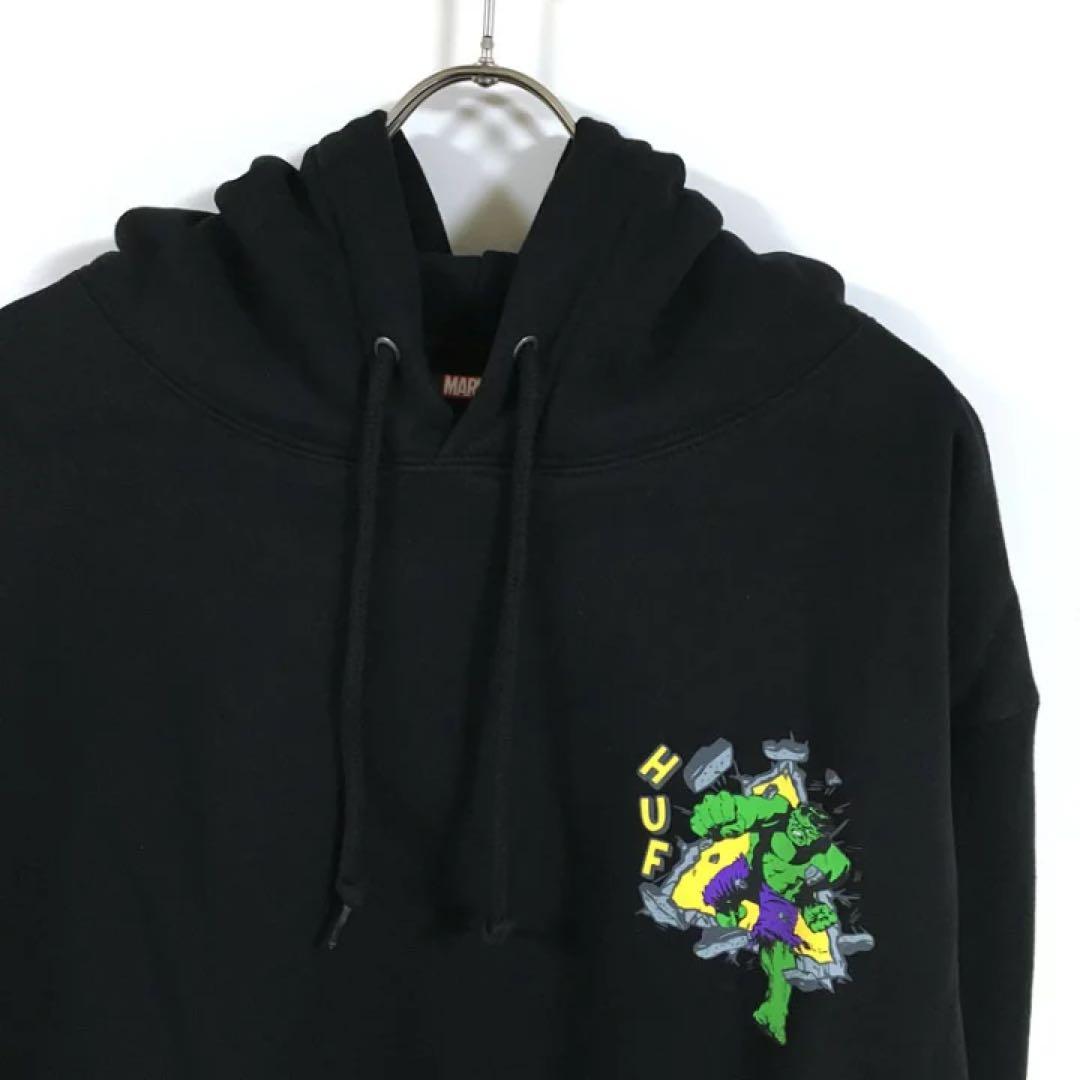 新品 HUF × MARVEL コラボ パーカー メンズ ブラック L