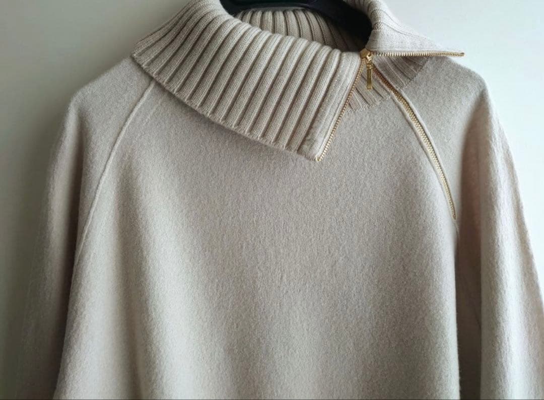 COCO 23区 今期　ボイルドウールコンビ ジップ タートルニット