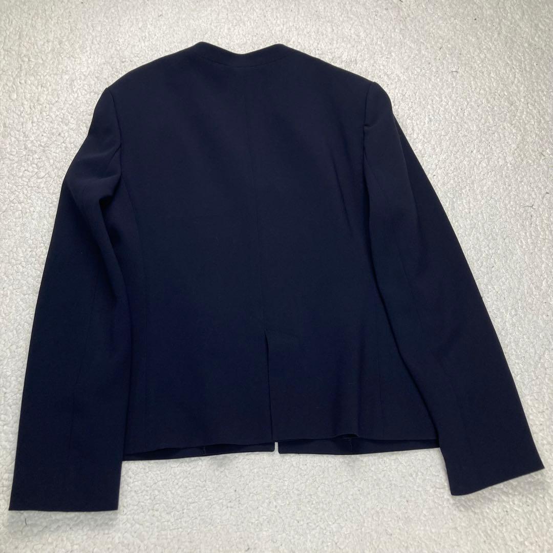 23区 ノーカラージャケット PLST ワイドパンツ セットアップ 濃紺 黒