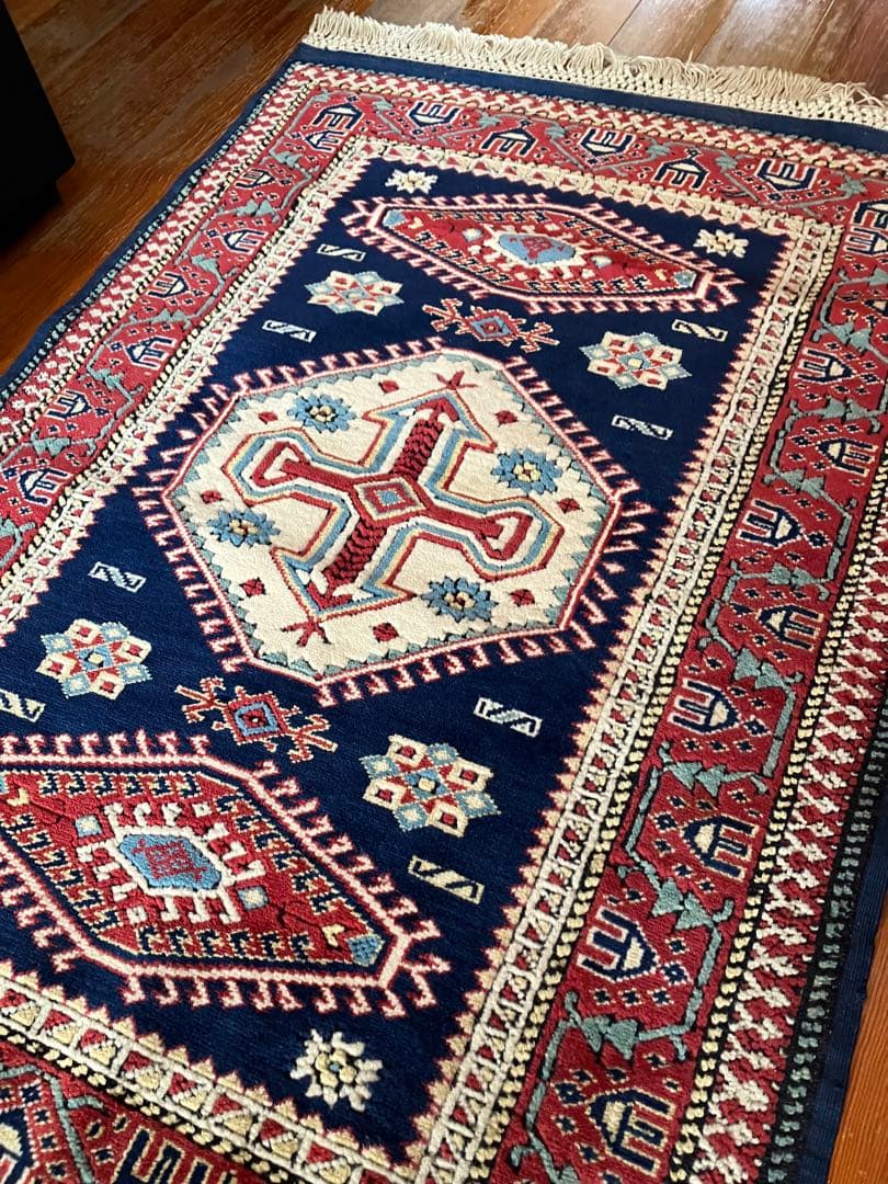 【リボン】トルコ　ヴィンテージ　カイセリキリム　ラグ