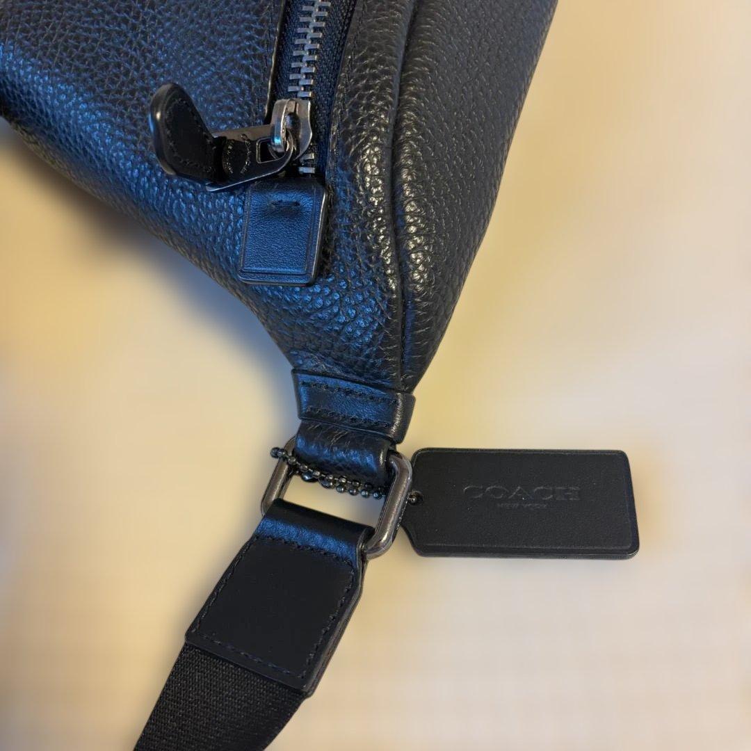 【極美品】COACH コーチ レザー ウエストバッグ ボディバッグ 黒 メンズ