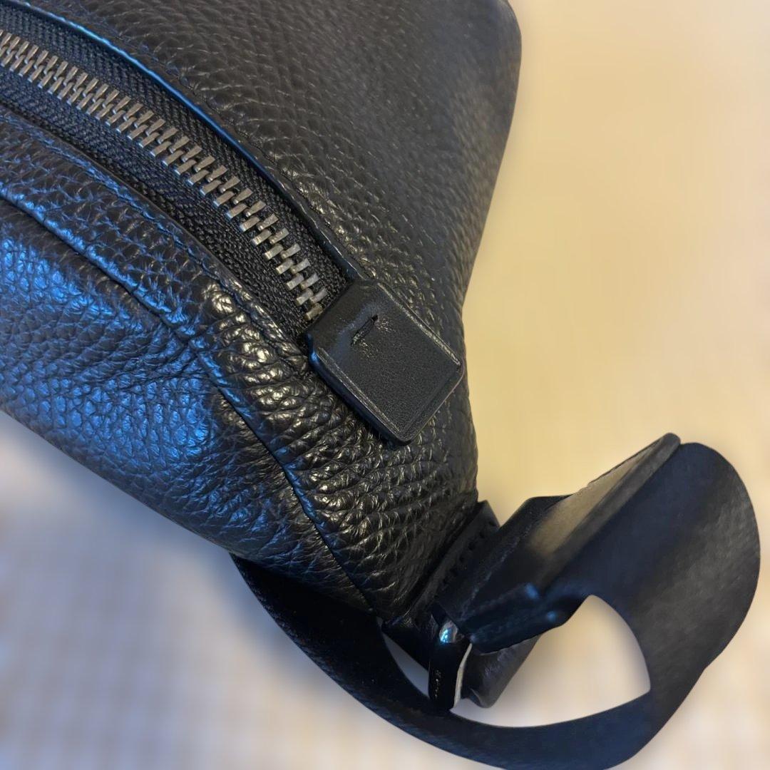 【極美品】COACH コーチ レザー ウエストバッグ ボディバッグ 黒 メンズ