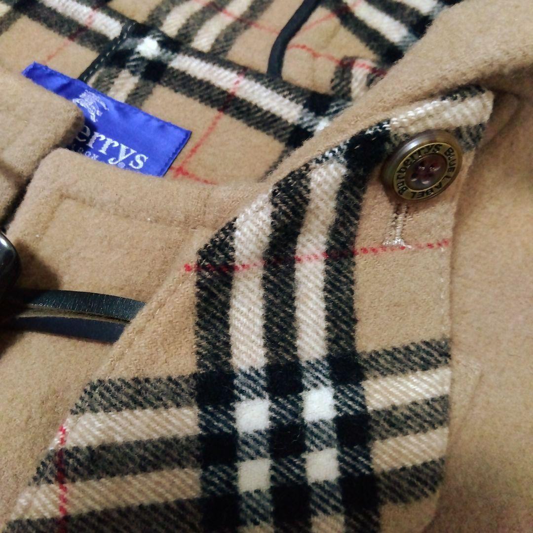 バーバリブルーレーベルレディースノバチェックダッフルコート サイズ38ビンテージ