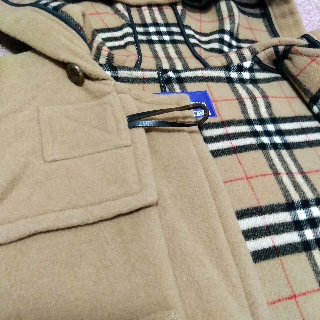 バーバリブルーレーベルレディースノバチェックダッフルコート サイズ38ビンテージ