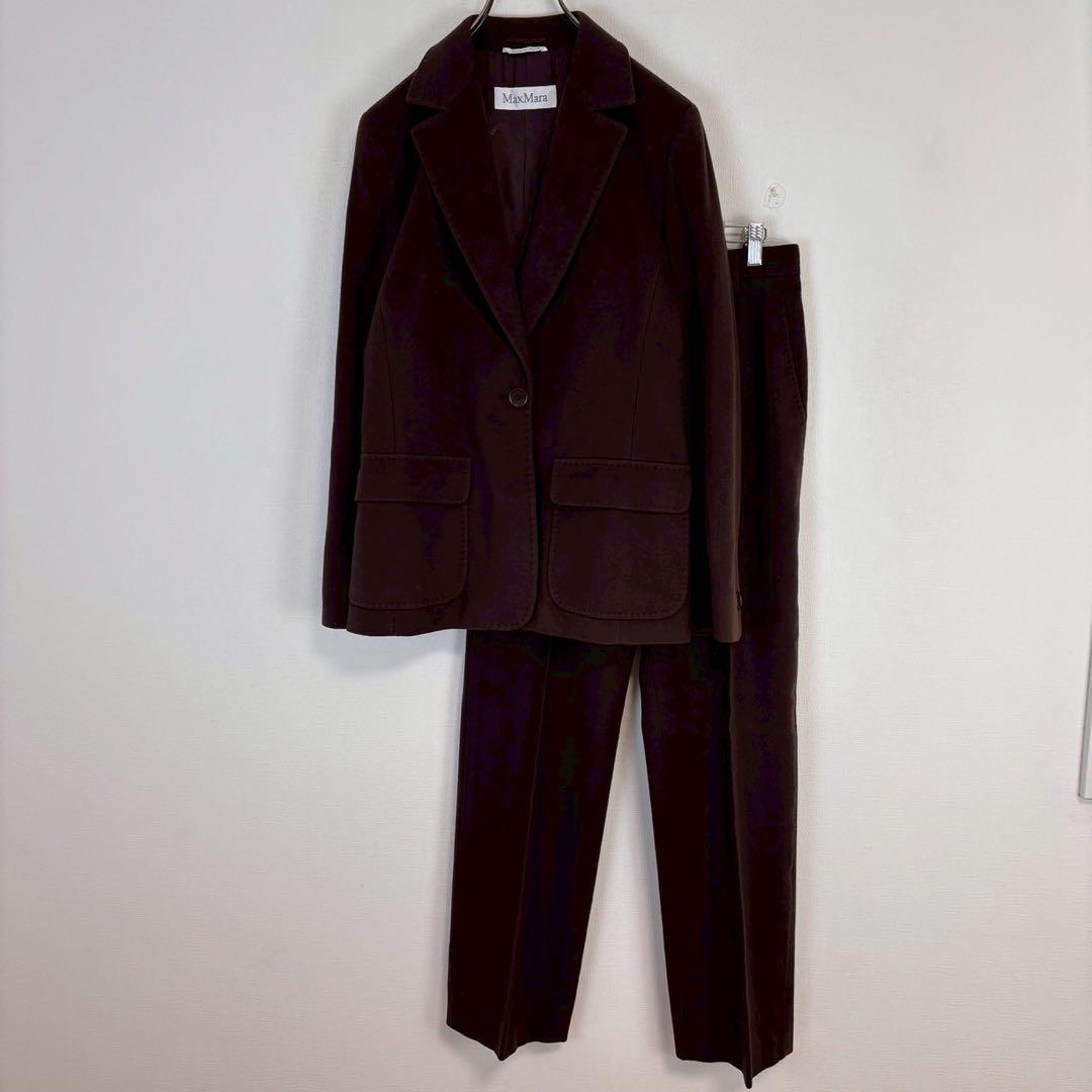 ♦︎マックスマーラ【XL】白タグ パンツスーツセット テーラードジャケット